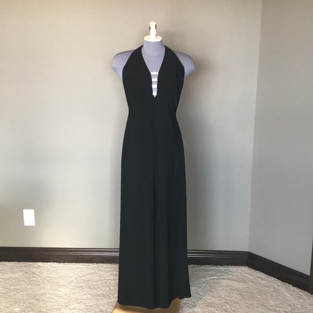 Holiday Dress. Stunning floor length black dress.